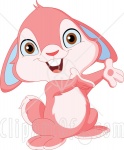 85296-Royalty-Free-RF-Clipart-Illustration-Of-An-Adorable-Presenting-Pink-Bunny-Rabbit