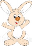 90149-Royalty-Free-RF-Clipart-Illustration-Of-A-Happy-Beige-And-White-Bunny-Rabbit
