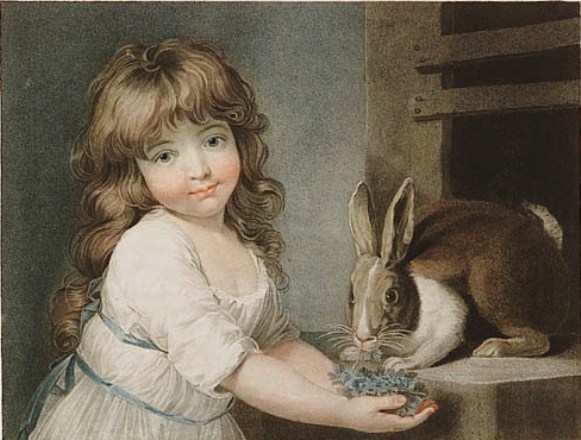 Charles Knight (b.1743) «The favorite rabbit» 1792