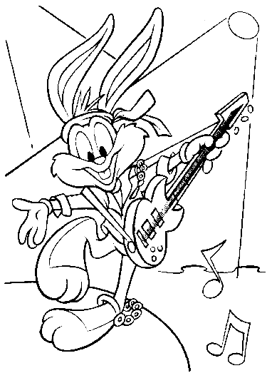 Buster-Bunny-plays-of-the-guitar