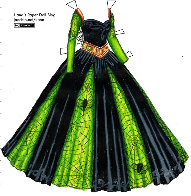 black-velvet-and-chartreuse-gown-with-spiderweb-lace-tabbed