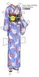 blue-striped-komon-kimono-with-white-rabbit-and-plum-blossom-pattern-and-black-and-yellow-obi-tabbed