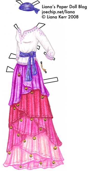 halloween-costume-eleven-gypsy-girl-with-white-tunic-with-purple-embroidery-violet-blue-paisley-sash-and-pink-and-purple-belled-