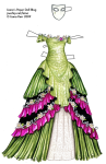 halloween-masquerade-costume-series-four-green-layered-gown-with-silver-scrolls-and-magenta-accents-tabbed