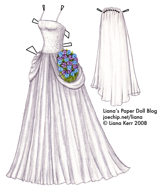 liz-pattersons-final-wedding-dress-with-teal-and-lavender-flowers-from-for-better-or-for-worse-tabbed