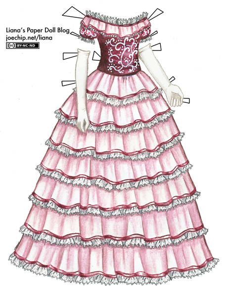 pink-1860s-ball-gown-with-white-scroll-pattern-tabbed