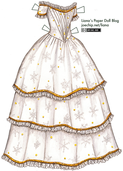 1843-christmas-evening-gown-in-white-and-gold-with-snowflake-pattern-tabbed