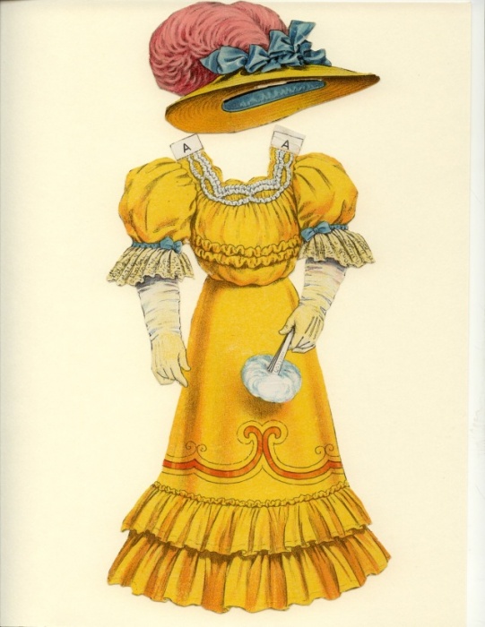 Fluffy Ruffles paper doll gown