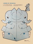 BILLIKEN MAG ELEPHANT ANIMAL PAPER CUT-OUT TOY 1966