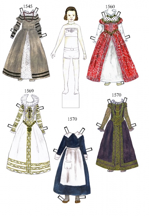 isabella 1545-1570 paper doll