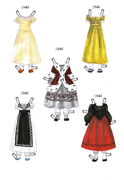 1840-1848 paper doll