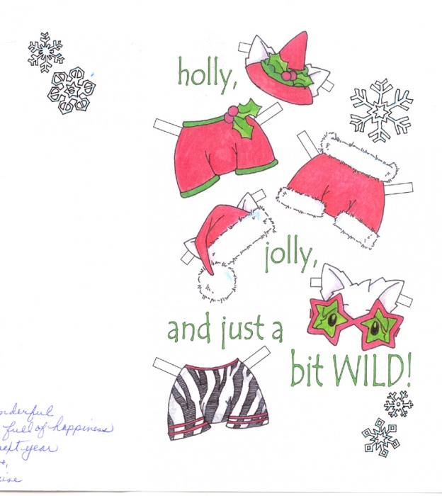 christmas-card-with-dog-wearing-green-ribbon-clothes-2011