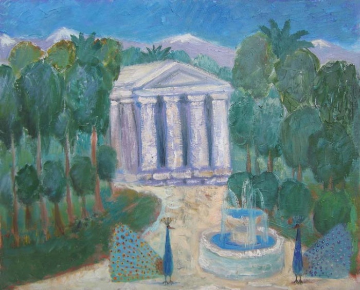 Античный пейзаж с павлинами