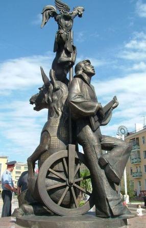 Памятник бременским музыкантам. Красноярск. Россия