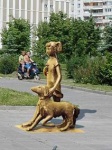 Девочка, выгуливающая собаку _Зеленоград